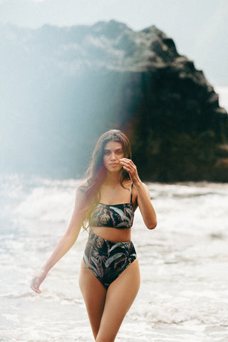 Badeanzug Asymmetrical HIBISCO Recycled Print